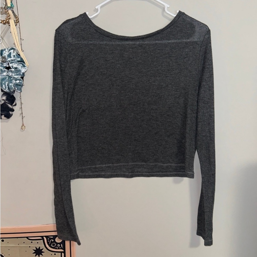 Gray Long Sleeve Women's Top